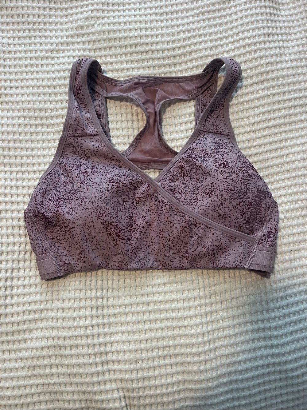 Gymshark Mauve Speckle Crossover Racerback Sports Bra